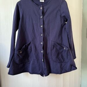 Color Me Cotton CMC Alex Small in Navy Blue A-line Tunic Cardigan with Pockets